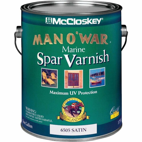 Mccloskey Man O'War VOC Satin Spar Interior & Exterior Varnish, Gallon 080.0006505.007